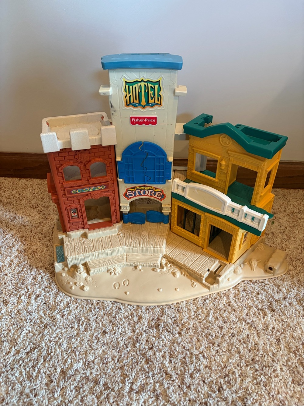 Vintage Fisher Price Great Adventures Wild Western Town Play set 1996